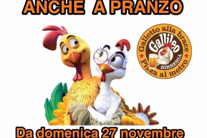 La domenica raddoppia al Gallileo Fontanelle